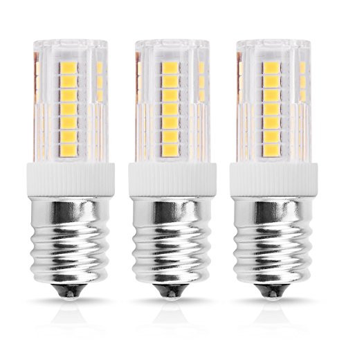 SmartinLiving E17 LED Light Bulbs, 40 Watt Equivalent, Daylight White 6000K, Desk Lamp, AC 120V E17 Intermediate Base for Microwave Oven Light Appliance, Refrigerators&Freezers Lighting, Pack of 3