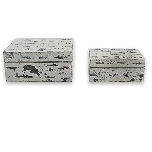 Mud Pie Distressed Wood Nesting Boxes Set of 2