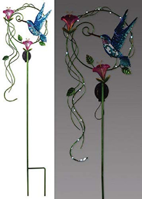 Sunset Vista Multicolored Hummingbird Solar Garden Stake