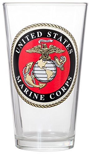 Officially Licensed United States Marine Corps Emblem Pint Glass