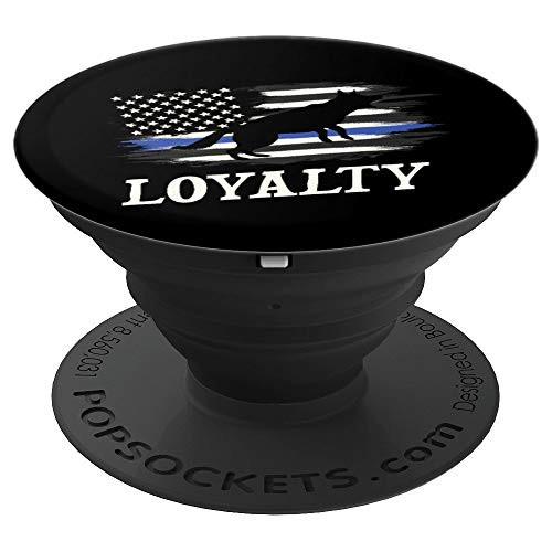Police Dog K9 Thin Blue Line Flag German Shepherd Sheriff PopSockets Grip and Stand for Phones and Tablets