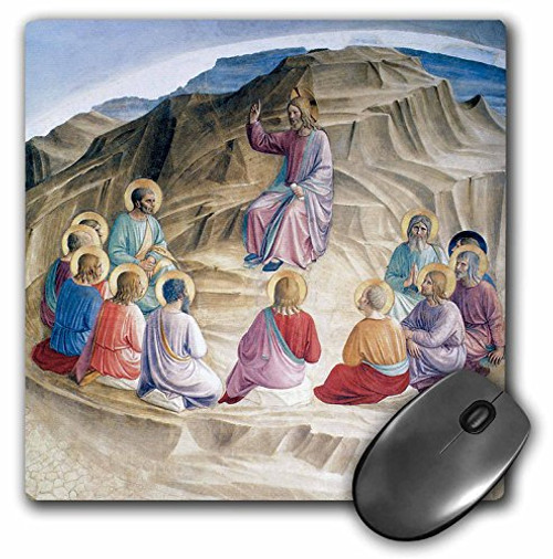 3D Rose"The Sermon On The Mount by Fra Angelico" Matte Finish Mouse Pad - 8 x 8" - mp_130050_1