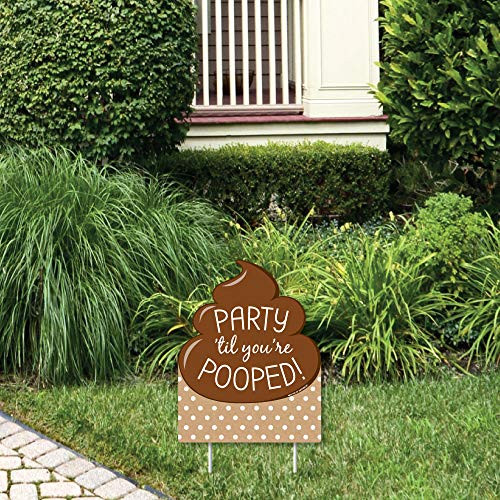 Big Dot of Happiness Party Til Youre Pooped - Outdoor Lawn Sign - Poop Emoji Party Yard Sign - 1 Piece