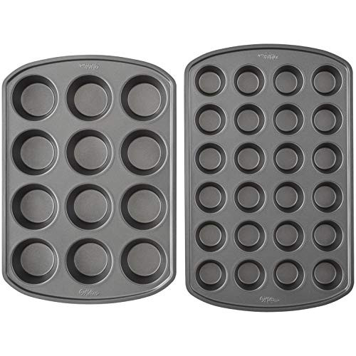 Wilton Perfect Results Premium Non-Stick Mini and Standard Muffin Pan Set, 2-Piece Wilton Perfect Results Premium Non-Stick Mini and Standard Muffin Pan Set, 2-Piece