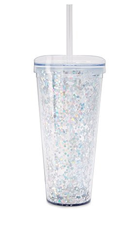 Slant Collections Women's Confetti Tumbler, Silver Confetti, One Size