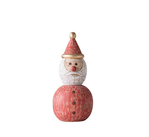 Creative Co-op 10.5" Wood Santa Figures and Figurines, Red