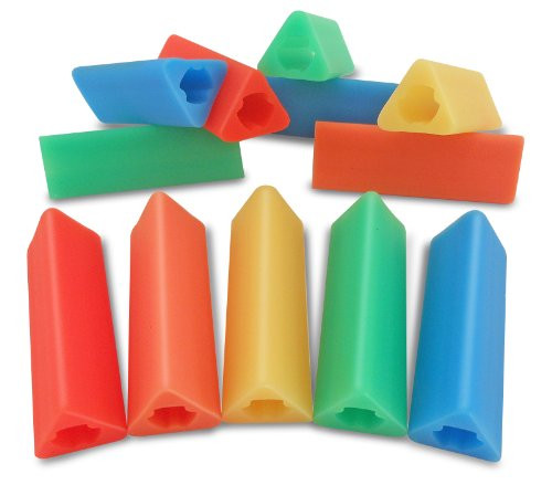 The Classics 12-Pack Triangle Pencil Grips, Assorted Bright Colors, 1.75-Inch Long (TPG-16212)