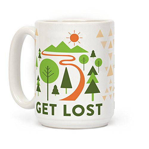 LookHUMAN Get Lost White 15 Ounce Ceramic Coffee Mug LookHUMAN Get Lost White 15 Ounce Ceramic Coffee Mug