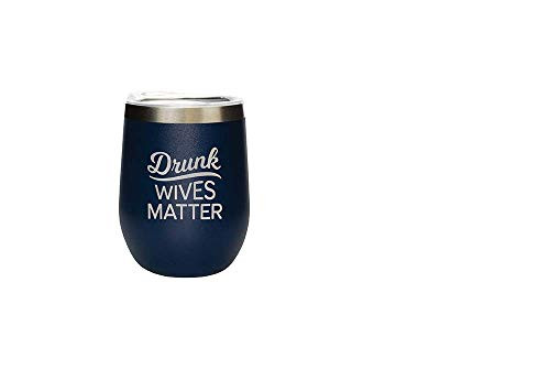 Carson, 35972, Drunk Wives Matter, 12-ounce Stemless Wine Tumbler, Blue
