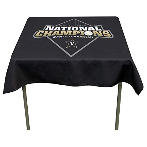 College Flags & Banners Co. Vanderbilt University Commodores 2019 NCAA Baseball National Champions Logo Tablecloth or Table Overlay College Flags & Banners Co. Vanderbilt University Commodores 2019 NCAA Baseball National Champions Logo Tablecloth or Table Overlay