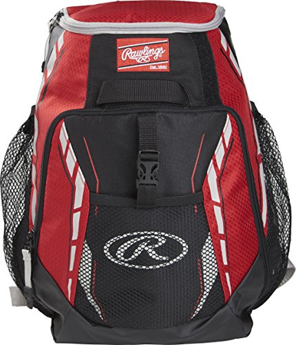 Rawlings R400 Youth Players Team Equipment Backpack, Scarlet Red