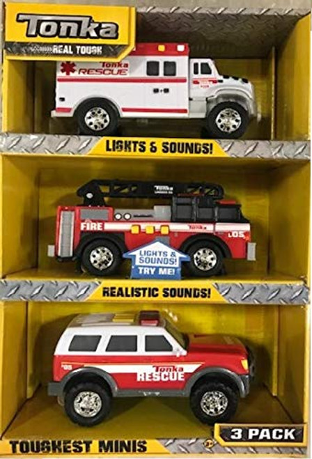 Tonka Funrise Toy Mini 3 Pack: Ambulance, Fire Truck, Fire Chief SUV Tonka Funrise Toy Mini 3 Pack: Ambulance, Fire Truck, Fire Chief SUV