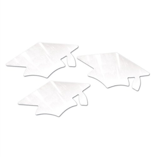 Beistle White Metallic Grad Cap Cutouts