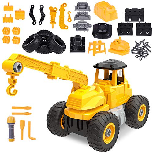 4 in 1 Take Apart Truck Toys for Boys, 51 PCs Construction Toys with Screwdriver, Building Toys STEM Learning Toys for Kids
