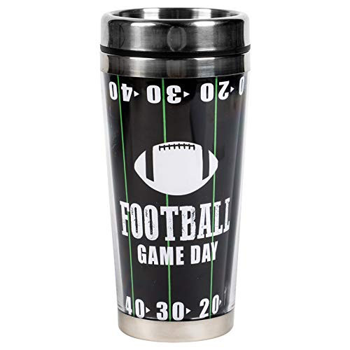 Football Game Day 16 Oz Stainless Steel Travel Mug with Lid