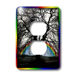 3dRose lsp_41430_6 Tree and Rainbow 2 Plug Outlet Cover