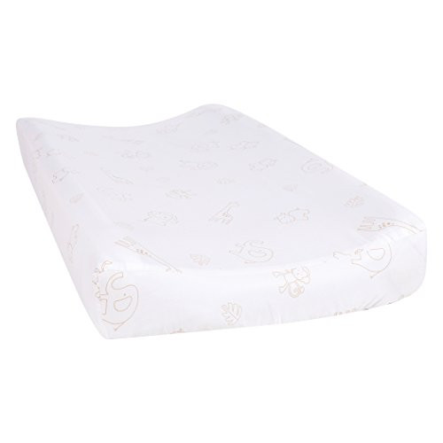 Trend Lab Quinn Animal Changing Pad Cover, Tan/White