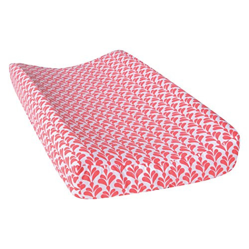 Trend Lab Shell Floral Changing Pad Cover, Coral/White