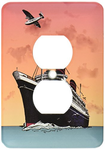 3dRose lsp_34487_6 Two Plug Outlet Cover with Tropical Ship Cruise