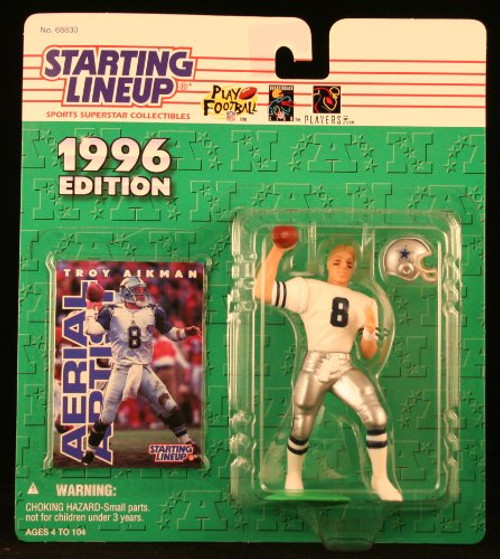 Starting Lineup TROY AIKMAN/DALLAS COWBOYS 1996 NFL Action Figure & Exclusive NFL Collector Trading Card Starting Lineup TROY AIKMAN/DALLAS COWBOYS 1996 NFL Action Figure & Exclusive NFL Collector Trading Card