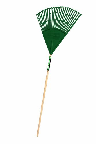 Truper 989516 Tru Tough 48 Plastic Leaf Rake, 22-Inch Head, Wood Handle