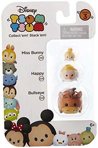Disney Tsum Tsum Series 3 Miss Bunny, Happy & Bullseye 1" Minifigure 3-Pack #310, 205 & 342