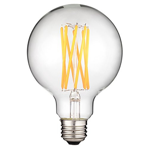 Sunlite 80601 LED Filament G30 Globe 8 (100 Watt Equivalent) Clear Dimmable Light Bulb, Warm White