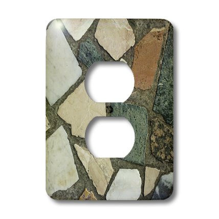3dRose lsp_37241_6 Turquoise Ivory Rust Slate 2 Plug Outlet Cover
