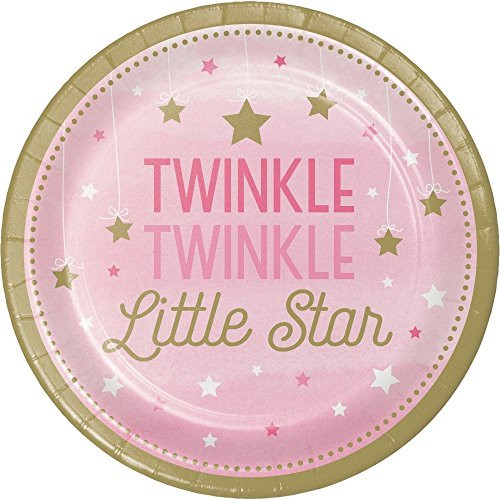 Twinkle Twinkle Little Star Pink Party Bundle 9" Plates (24)