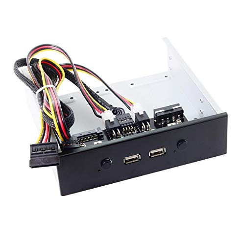 Two Switch & USB 2.0 HUB 2 Ports Front Panel to 9Pin Cable for 5.25" CD-ROM Bay