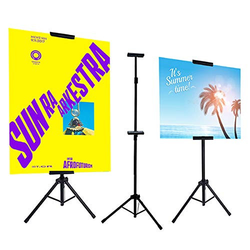 Yiwulood Double-Sided Poster Stand, Floor Standing Sign Stand for Display, Foam Board Sign Height Adjustable up to 72 Inches (1 Pack)