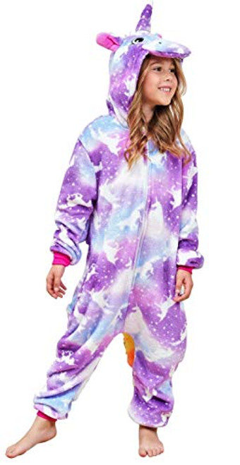 Girls Unicorn Pajamas Onesie Cosplay Costume for Kids (Purple, 5-6 Years) Girls Unicorn Pajamas Onesie Cosplay Costume for Kids (Purple, 5-6 Years)