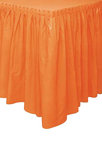 Orange Plastic Table Skirt, 29" x 14ft.