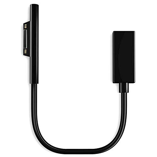 Surface Connect to 45W Female USB-C Charging Cable Compatible with Microsoft Surface Go. Pro 7/6 / 5/4 / 3, Surface BookSurface Laptop Female USB-C Connector Black Cord 0.25Mtr