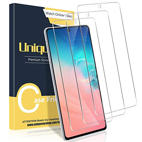 [3 Pack] UniqueMe Screen Protector for Samsung Galaxy S10 Lite/Samsung Galaxy A81/A91 Tempered Glass,High Definition Installation Fingerprint Free Easy- Samsung Galaxy S10 Lite