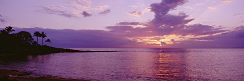 Posterazzi USA Hawaii Purple Sunset Over Ocean; Maui Kapalua Beach Poster Print (29 x 9)
