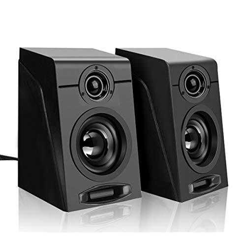 USB Powered Computer Speakers, Wired Stereo Desktop Bookshelf Laptop Speakers with Volume Control Ideal for Notebook, Laptop, PC, Desktop Tablet