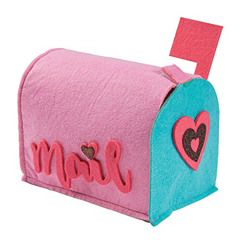 Fun Express - Valentine Heart Mail Box for Valentine's Day - Home Decor - Decorative Accessories - Home Accents - Valentine's Day - 1 Piece