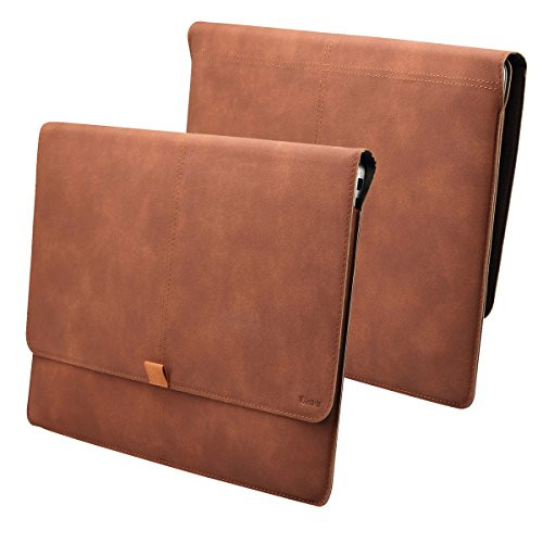 Valkit Microsoft Surface Pro 3 Sleeve, Microsoft Surface Pro 4 Sleeve, Top Best Surface Pro 3 / Pro 4 Sleeve Bag, 12.3 inch PU Leather Tablet Carrying Cases and Covers with Card Slot, Brown