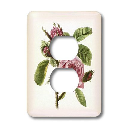 3dRose lsp_44839_6 Victorian Pink Rose Outlet Cover