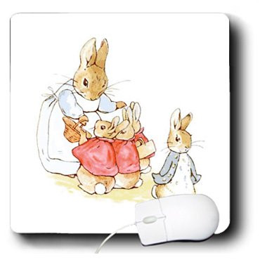 3dRose LLC 8 x 8 x 0.25 Inches Mouse Pad, Vintage Drawing from Peter Rabbit Story (mp_101812_1)