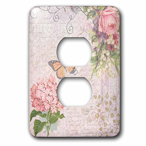3dRose lsp_76596_6 Vintage Flowers Handwriting And Butterfly Pretty Summer Garden Girly Collage Swirls And Leaves 2 Plug Outlet Cover 3dRose lsp_76596_6 Vintage Flowers Handwriting And Butterfly Pretty Summer Garden Girly Collage Swirls And Leaves 2 Plug Outlet Cover