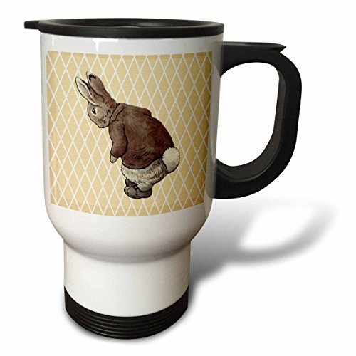 3dRose Vintage Peter Rabbit Art-Animals Stainless Steel Travel Mug, 14-Ounce