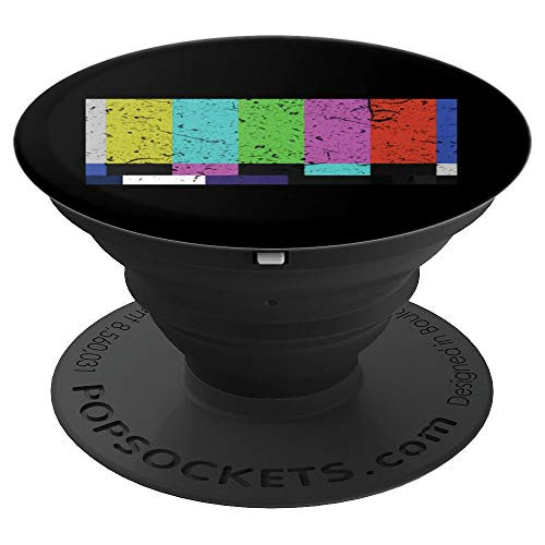 Vintage TV Test Pattern Color Bars Graphic Design Presents PopSockets Grip and Stand for Phones and Tablets