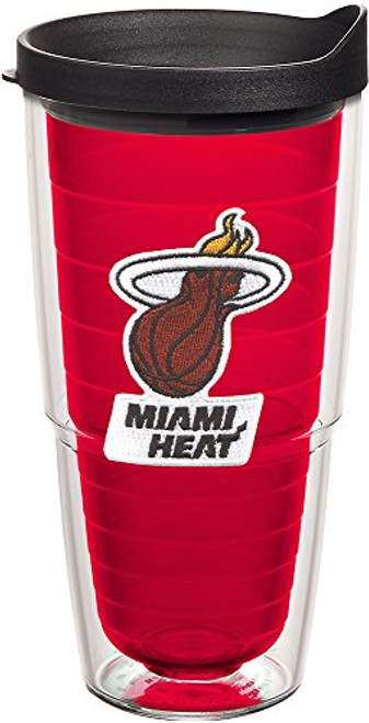 Tervis 1242366 NBA Miami Heat Primary Logo Insulated Tumbler with Emblem and Black Lid, 24oz, Red Tervis 1242366 NBA Miami Heat Primary Logo Insulated Tumbler with Emblem and Black Lid, 24oz, Red