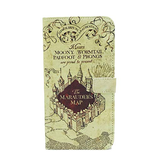 Wallet Flip Case for iPhone 11 - Hogwarts Marauder's Map Pattern Slim Wallet Card Flip Stand PU Leather Pouch Case Cover for Apple iPhone 11 (2019)