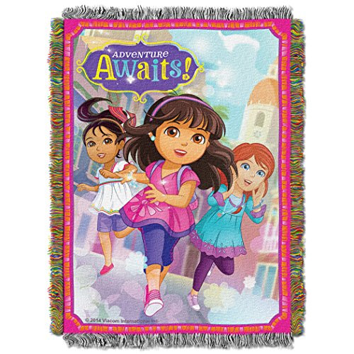 Nickelodeon Dora & Friends, Adventure Awaits Woven Tapestry Throw Blanket, 48" x 60", Multi Color