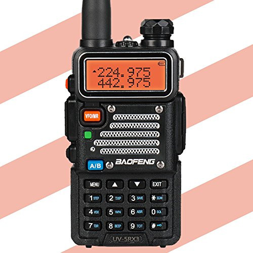 Baofeng x Radioddity UV-5RX3 Tri-band Radio VHF, 1.25M, UHF Amateur Handheld Ham Two Way Radio Walkie Talkie with Earpiece and Programming Cable