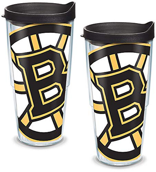 Tervis 1105380 NHL Boston Bruins Colossal Tumbler with Wrap and Black Lid 2 Pack 24oz, Clear Tervis 1105380 NHL Boston Bruins Colossal Tumbler with Wrap and Black Lid 2 Pack 24oz, Clear