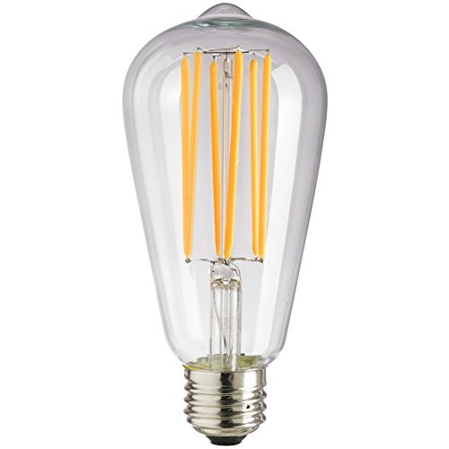 Sunlite S19/LED/AQ/6W/DIM/CL/22K Vintage S19 Edison 6W LED Antique Filament Style Light Bulb 2200K Medium E26 Base 40W Incandescent Replacement Lamp, Warm White